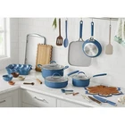Pioneer Woman Sutton 34 Piece Ceramic Nonstick Cookware And Bakeware Set Blue New. Price: $245.95.