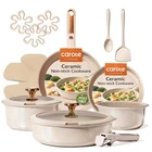 Carote 18PCS Ceramic Cookware Set With Detachable Handle, New. Price: $135.33.