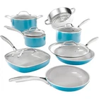 Gotham Steel 12PC Nonstick Ceramic Cookware Set Aqua Blue New. Price: $108.00.