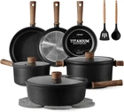 Carote Nonstick Pots And Pans, Induction Titanium Cookware Set 16PCS Kitchen New. Price: $99.35.