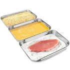 Hulisen Set Of 3 Breading Pans, Stainless Steel For Marinating Meat New. Price: $36.75.
