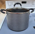 Stock Pot 8 Qt With Lid Non-stick Hard Anodized Steel Tools Of The Trade Used. Price: $37.99.