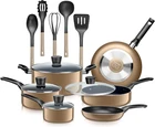 Kitchenware Pots & Pans Basic Cookware, Black Non-stick Coating Inside, New. Price: $125.53.