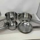Wolfgang Puck Cafe Collection 5 Piece Stainless Steel Cookware Set Used. Price: $99.99.