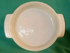 Vintage Anchor Hocking Fire #1429 Milk Glass Qt Handled Casserole Dish Used. Price: $12.50.