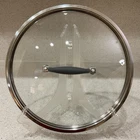 Calphalon Glass & Stainless Lid 12.5" Od Gray Silicone Handle For 12" Frying Pan Used. Price: $13.95.