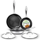 Nutrichef 6PC Pfoa/pfos Free Non-stick Tri-ply Cookware Pan Set, 14.1LB New. Price: $114.99.