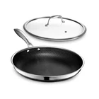 Hexclad Hybrid Nonstick Frying Pan With Tempered 12-INCH, Silver New. Price: $302.85.