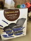 Rachael Ray 17641 Nonstick Pots And Pans Set, Marine Blue - 15 Piece New. Price: $85.00.