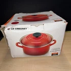 Creuset Enameled Steel 3.8 Quart Petite Stockpot, Cerise - New. Price: $59.99.