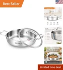 Tri-ply Stainless Steel 10 Inch Frying Pan 3QT Saute With Lid Kitchen Ski... New. Price: $87.99.