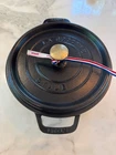 Staub #24 Cast Iron Round Dutch Oven Made In France, Black Qts Used. Price: $85.00.