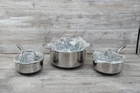 Hexclad Hybrid Nonstick 6-PIECE Set 8, 3 And Quart W/ Lids #6572 New. Price: $299.99.