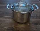 Princess House 4 Qt Stainless Steel Straining Casserole/pot, 18/10 W/lid, Spouts Used. Price: $55.00.