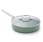 Calphalon Ceramic Nonstick 3-QT. Saut Pan With Lid, Silver Ash New. Price: $60.45.