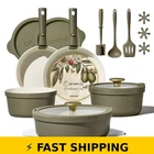 Carote 21PCS Ceramic Cookware Set - Olive Green New. Price: $180.99.