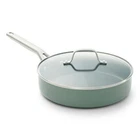 Calphalon Ceramic Nonstick 3-QT. Saut Pan With Lid, Silver Ash New. Price: $60.00.