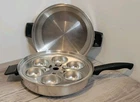 Kitchen Craft Stainless Pan Skillet With Egg Poacher & Dome Lid Usa West Bend Used. Price: $34.99.