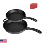 Cuisgusto Cast Iron Skillet Set (8 + 12 ) Pre-seasoned Frying Pan Duo, Holida New. Price: $77.66.