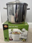 Vtg Revere Ware Ss 10 Qt Stock Pot Commercial Grade & Lid Tri-ply Disc Bottom Used. Price: $84.99.