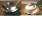 14" Round Bottom Wood Handle Carbon STEEL/13" Lid *wok Ring (usa Made) New. Price: $69.00.