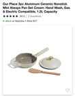 Our Place 3PC Aluminum Ceramic Nonstick Mini Always Pan Set Cream New. Price: $65.00.
