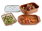 Copper Chef Wonder Cooker Brown 14 In Multi-use 12.5 Qt 3 Piece Set New Box. Price: $60.00.
