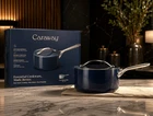 Caraway 3 Qt Ceramic Nonstick Sauce Pan With Lid Navy Blue Cookware Pfas-free New. Price: $99.99.