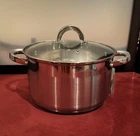 Bergner Stainless Steel Round Casserole 6.3 Qt W/ Glass Lid, Dishwasher Safe New. Price: $74.95.