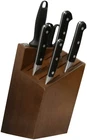 Henckels Zwilling Pro 7 Pc Knife Block Set Stainless Steel Wooden Handle Brown Open. Price: $231.60.