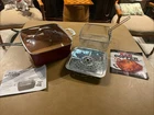 Red Copper 10" Square Pan 4 Pieces - Deep Fry Roast Steam Bake Broil Hardly Used. Price: $19.95.