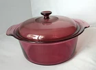Vintage Corning Pyrex Visions Cranberry 5L Glass Dutch Oven Stock Pot W/ Lid Usa Used. Price: $89.00.