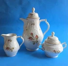 Rosenthal Moss Sanssouci Coffee Pot With Lid, Sugar And Creamer Used. Price: $149.00.