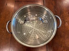 Calphalon Stainless Steel Steamer / Strainer Insert Colander With Glass Lid Used. Price: $24.00.