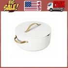 Beautiful 8 Qt Ceramic Nonstick Stock Pot Strainer Lid White Drew Barrymore New. Price: $47.48.