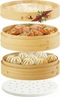 Prime Home Direct 8" 2-TIER Bamboo Steamer Basket For Cooking + 50 Liners New. Price: $42.48.