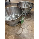 Set 2 Figmint Stainless Steel Colander 3.5 Quart Silver Kitchen Strainer Handles Used. Price: $17.00.