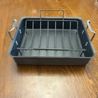 Calphalon Hard Anodized Roasting Roaster Baking Pan Rack Included 16 X13 Used. Price: $30.00.