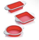Boxiki Kitchen 9 Inch Non-stick Silicone Round Cake Pan With Steel Frame Handles Unspecified. Price: $32.99.