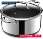 Hexclad 8 Quart Hybrid Nonstick Stock Pot With Lid, Dishwasher Safe, Induction New. Price: $286.40.