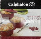 Calphalon Enamel Cast Iron Cabernet Set Of 4 Mini Soup Pots With Lids New. Price: $199.99.