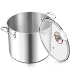 E-far 10 Quart Stock Pot, Large Tri-ply Stainless Steel Soup With Glass Lid New. Price: $106.30.