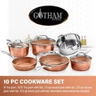 Gotham Steel Hammered 10 Pc Nonstick Cookware Set Pots And Pans New. Price: $181.99.