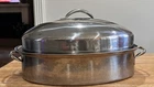 Cooks Club Roasting Pan With Cover 18/10 Stainless Steel Used. Price: $85.00.