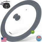 Walfos Universal Lid For 13", 14" And 15" Diameter Cookware - Tempered Glass Pan New. Price: $49.01.