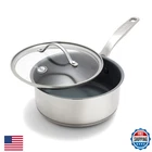 Greenpan Stainless Steel Treviso 2.1QT Saucepan With Lid, Healthy Ceramic Nonsti New. Price: $73.78.