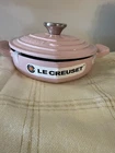 Creuset Chiffon Pink Heart Enameled Cast Iron Casserole W/ Lid, 1L. No Box New. Price: $125.00.