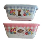 Two (2) Pioneer Woman Ceramic Loaf Pans Pig Cowgirl Boot Hat Gingham New. Price: $29.68.