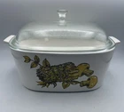 Vintage Corning Casserole Quart, P-84-B W Lid, Mushrooms Asparagus Used. Price: $45.97.