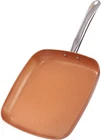 Non-stick Copper Square Frying Pan, 12" Chef Skillet With Ceramic Coating, Oven New. Price: $55.19.